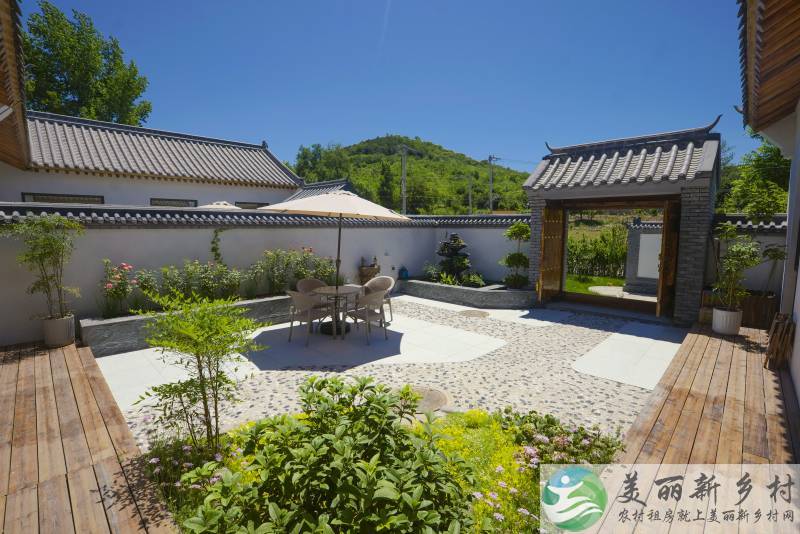 顺义舞彩浅山腹地 墨里山居新建独立双拼合院-2个独立专属车位+2亩私属农场+150平米外跨院花园+9.8米宽厅